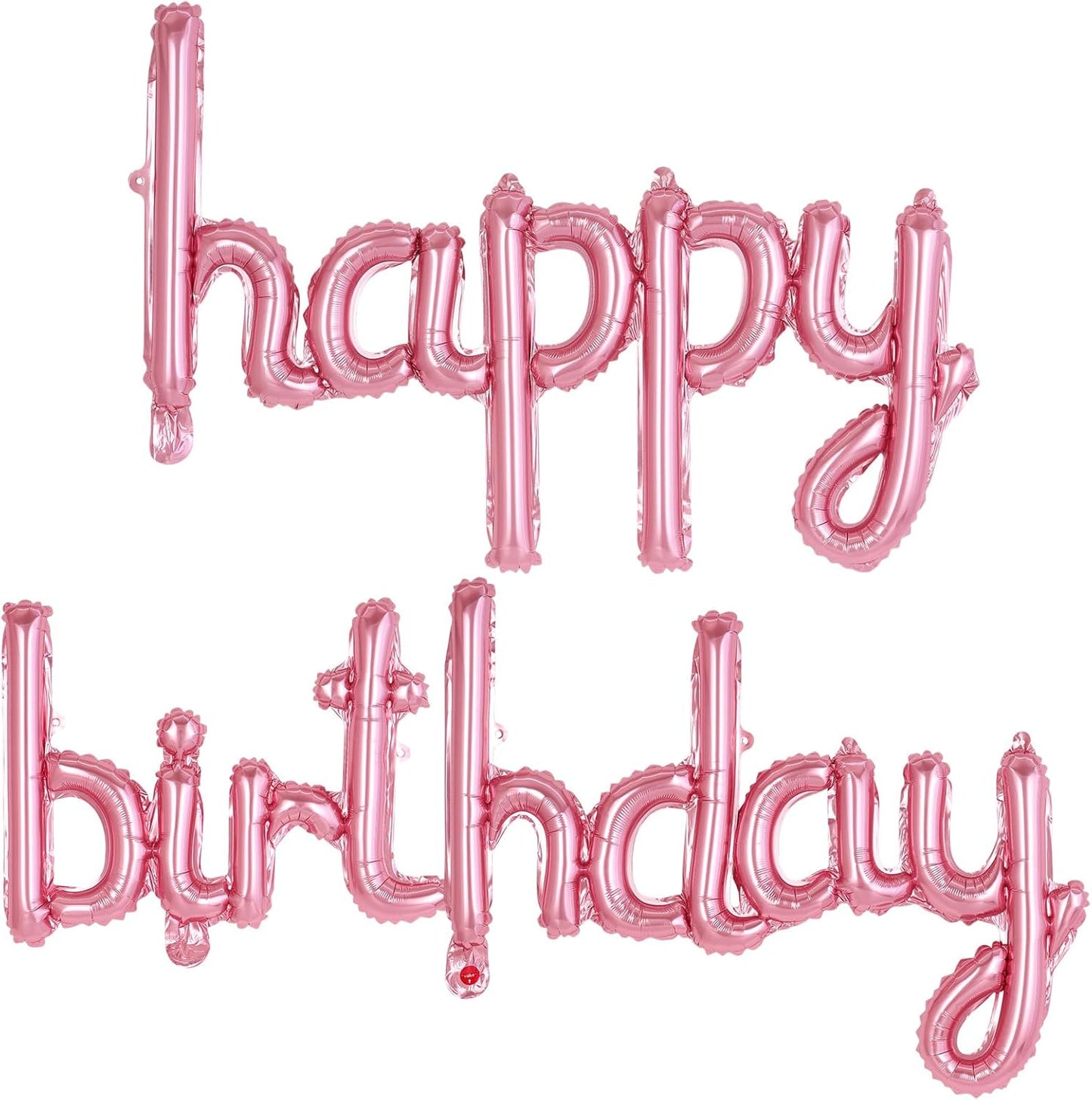 Happy Birthday Balloons Banner Foil Letters Balloons Connected, Personalized Birthday Signs for Women Men Boys Girls Birthday Party Decorations, Small Gold