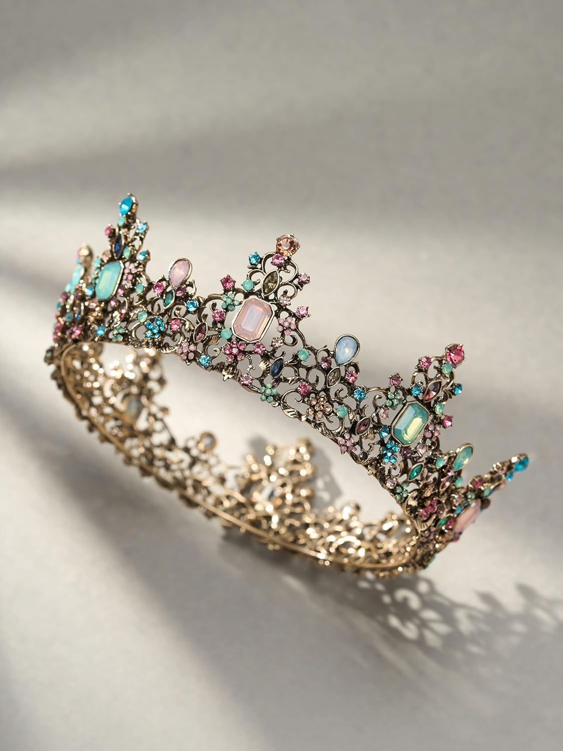 SWEETV Queen Crown for Women - Baroque Wedding Tiaras and Crowns,Jeweled Tiara Crown,Prom Birthday Halloween Hair Accessories
