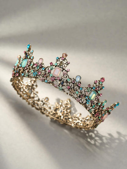 SWEETV Queen Crown for Women - Baroque Wedding Tiaras and Crowns,Jeweled Tiara Crown,Prom Birthday Halloween Hair Accessories