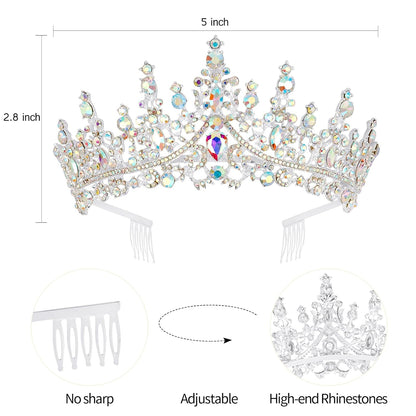 VELSCRUN Purple Crystal Birthday Tiara Crowns for Women Girls It's My Birthday Sash Queen Girls Princess Crown with Combs Happy Birth Party Decorations Mom Sisters Birth Gift Hair Accessories