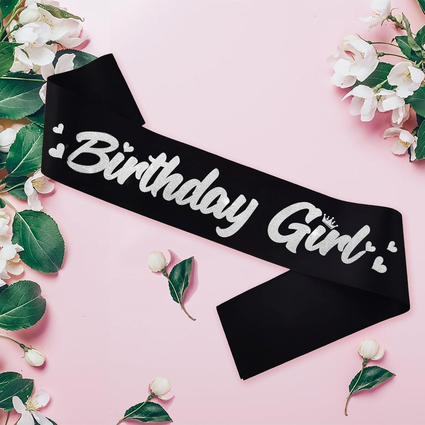 ‘Birthday Girl' Birthday Sash Royal Blue with Glitter Silver Letters Birthday Sash for Women, Sweet 16, 18th 21st B-day Sash