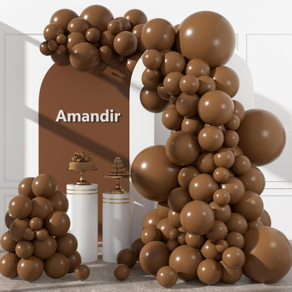 Amandir 153pcs White Sand Balloons Arch Garland Kit Different Sizes 18 12 10 5 Inch Cream Beige Sand White Latex Balloon for Birthday Boho Neutral Baby Shower Wedding Anniversary Party Decorations