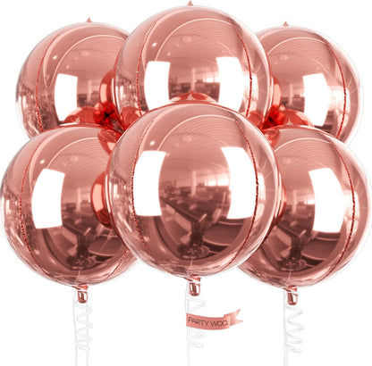 PartyWoo Metallic Gold Foil Balloons 20pcs Different Sizes Pack of 22 15 10 Inch Large Round Foil 4D Inflatable Mirror Ball Mylar Balloons for Graduation Birthday Baby Shower Party Decorations