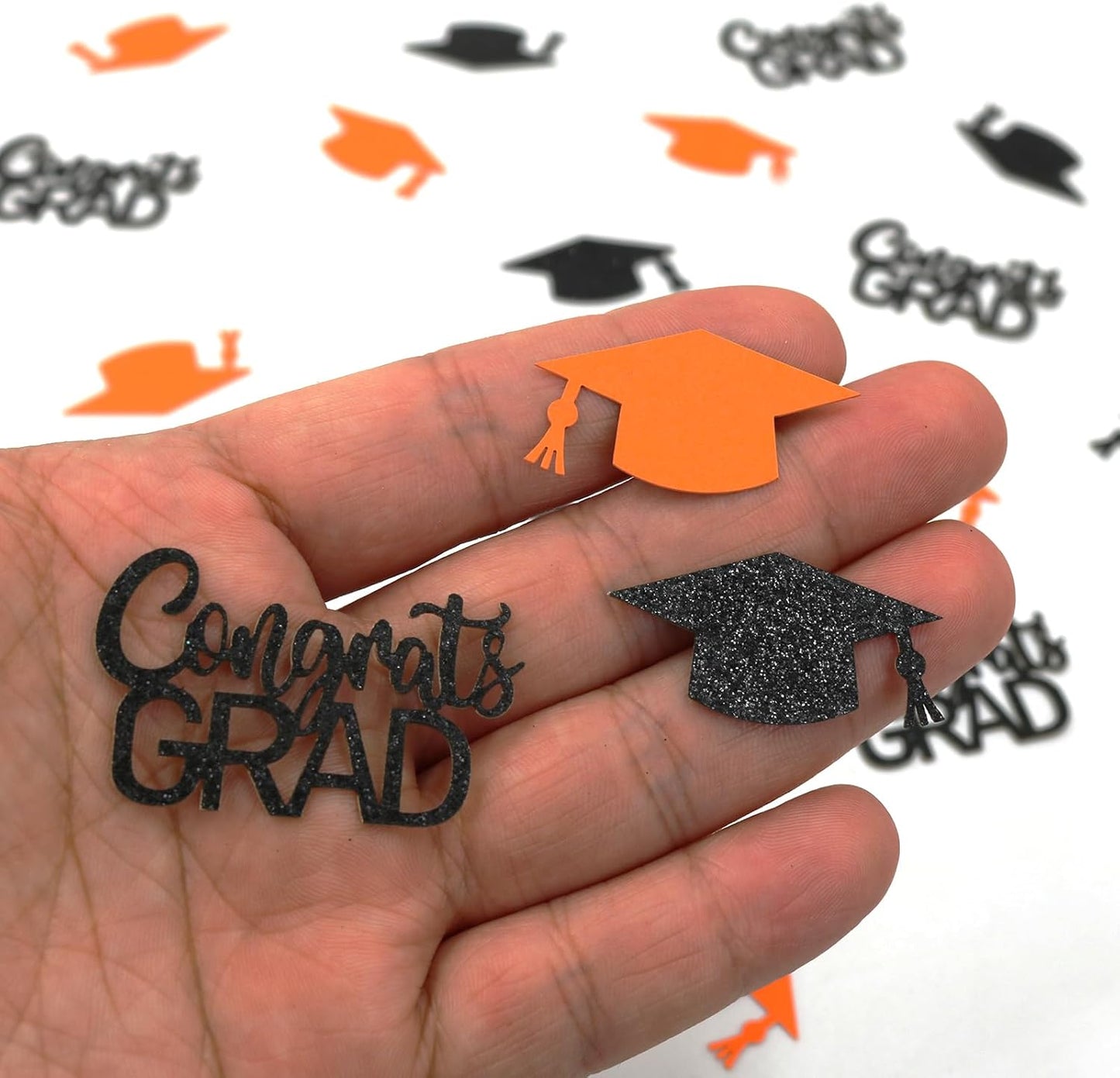 200PC Gold Graduation Confetti Class of 2026 Congrats Grad Confetti for Table Grad Cap Scatters for Graduation party decorations 2026