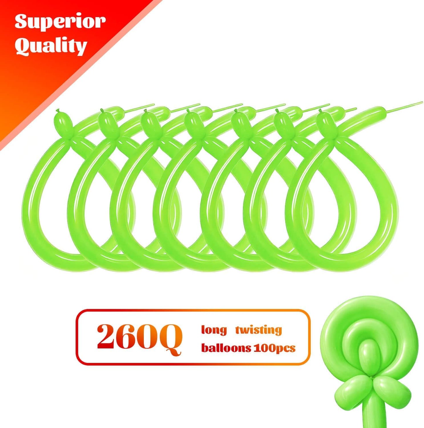 260 Clear Long Balloons for Animals, Thickening Skinny Latex Twisting for Arch Modeling Magic Clown Birthday Wedding Party Decorations 100pcs