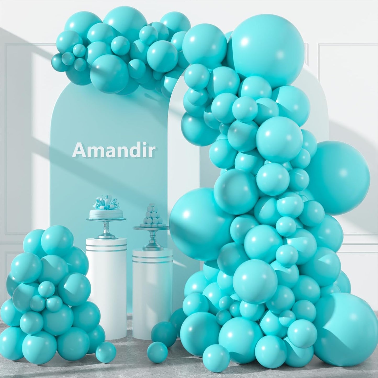 Amandir 153pcs White Sand Balloons Arch Garland Kit Different Sizes 18 12 10 5 Inch Cream Beige Sand White Latex Balloon for Birthday Boho Neutral Baby Shower Wedding Anniversary Party Decorations