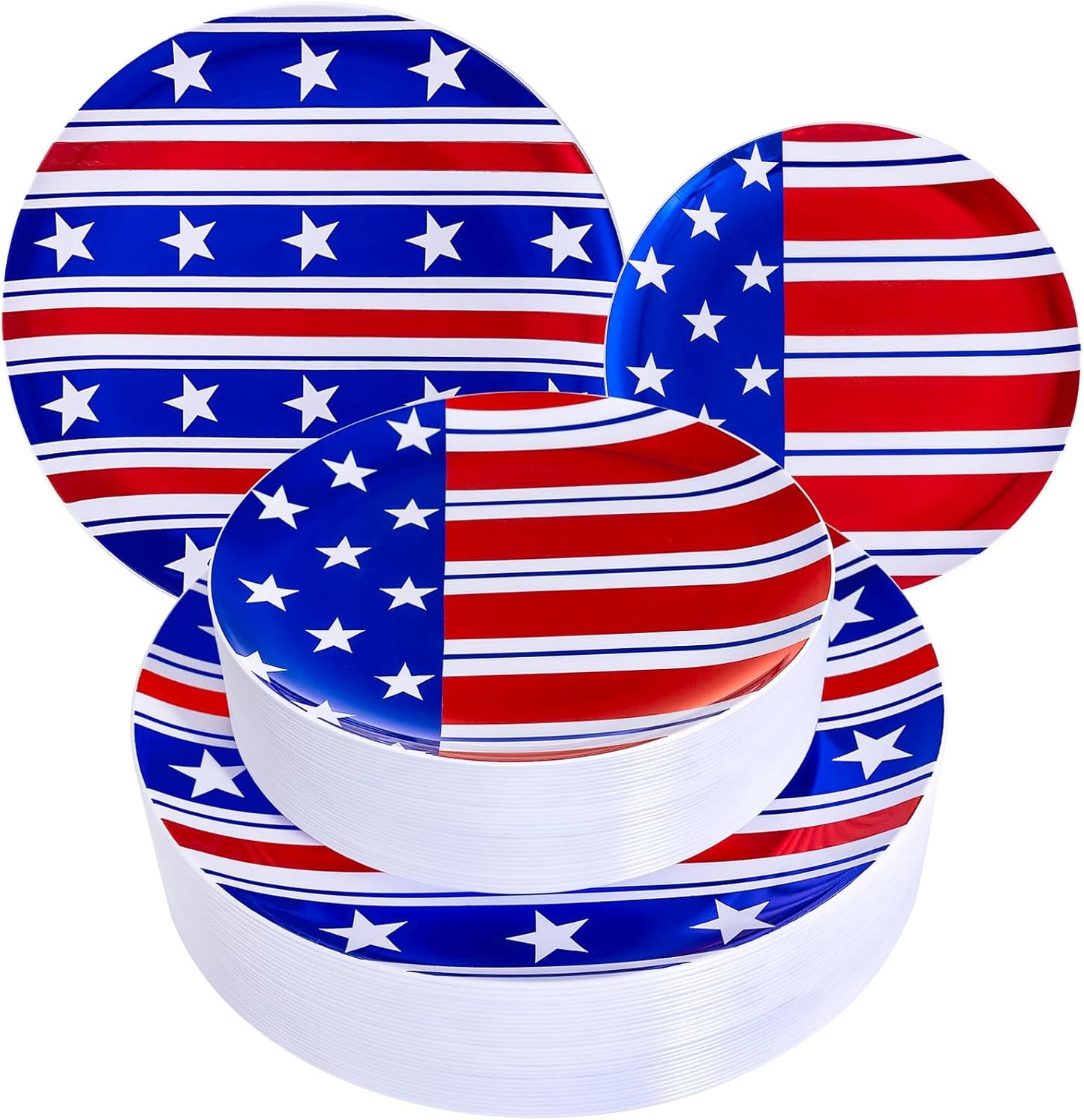 FLOWERCAT 60PCS White Plastic Plates - Heavy Duty White Disposable Plates for Mother's Day/Birthday Party/Wedding -serve for 30 guests Include 30PCS 10.25" & 30PCS 7.5" Plates for Party