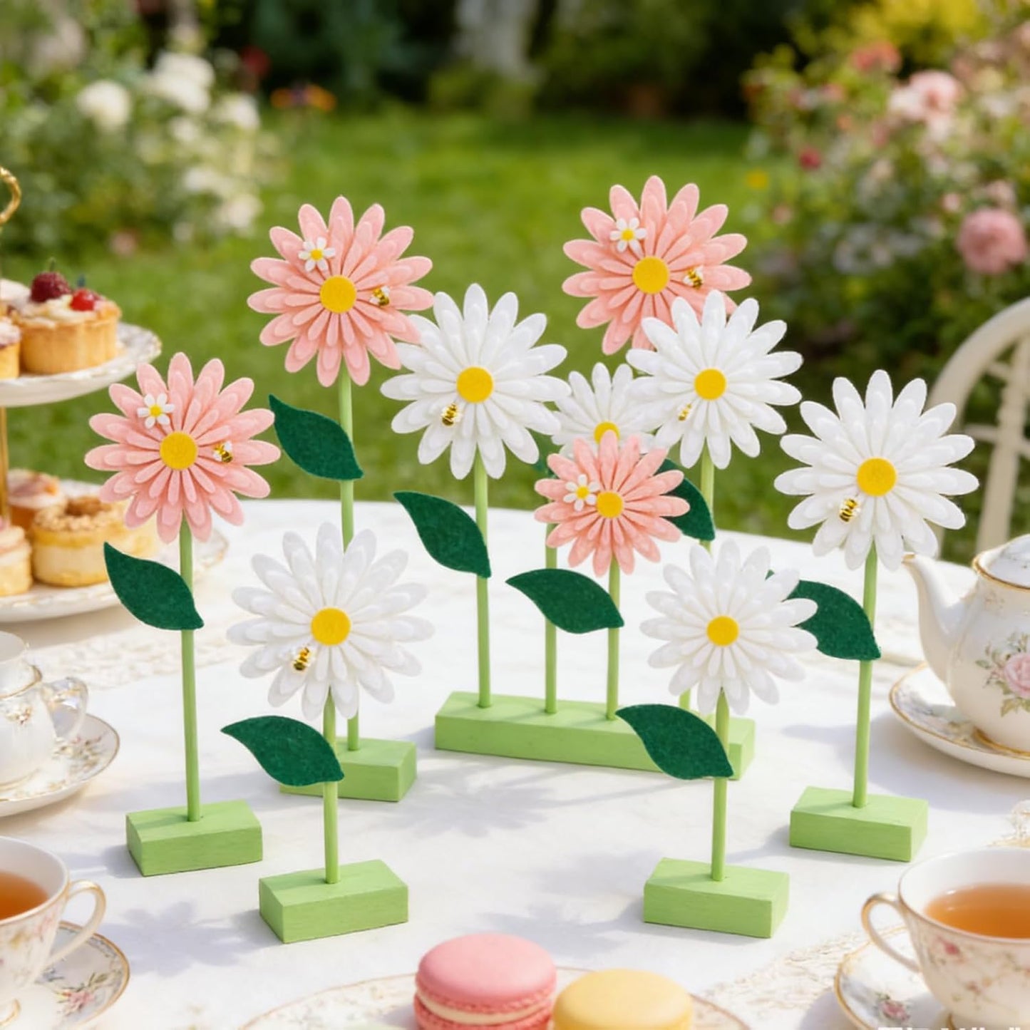 SUNBEAUTY 4PCS Honey Bee Honeycomb Centerpieces Decorations Yellow Bee Honeycomb Table Centerpieces with Sunflower Stickers for Baby Shower Birthday Gender Reveal Birthday Decoration