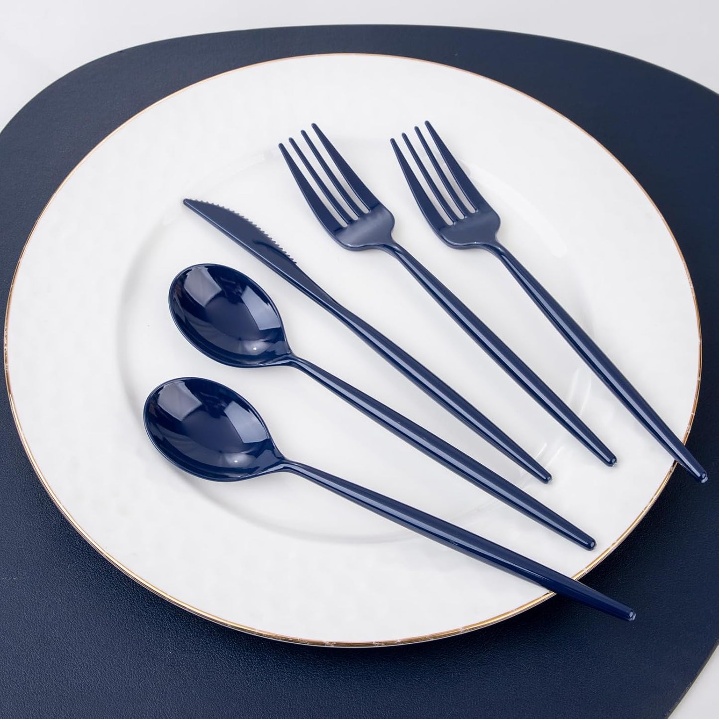 Supernal 180pcs Black Plastic Silverware Set - Heavy Duty Disposable Utensils (60 Forks, 60 Knives, 60 Spoons) - Elegant Black Cutlery for Parties, Weddings & BBQ