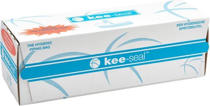 KEE-SEAL Disposable Pastry Bags, Piping Bag with Grip Tight Outer Surface, Smooth-Flow Interior, Easy Tear Perforation, Convenient Dispenser Box, 18-Inch, Clear
