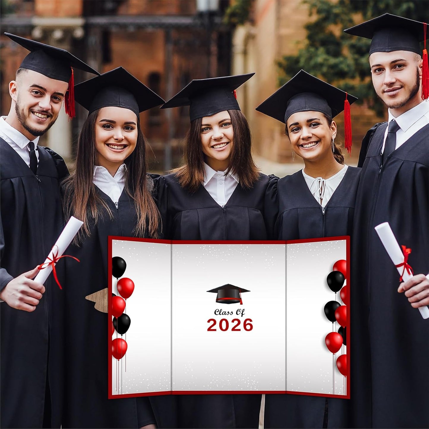 DYIRBIIY 18"X12" Graduation Signature Board - Class of 2026 - Grad Guest Book Alternative for College & High School Students, Congrats Graduate Gift, Party Favors & Decors(Blue) - A10