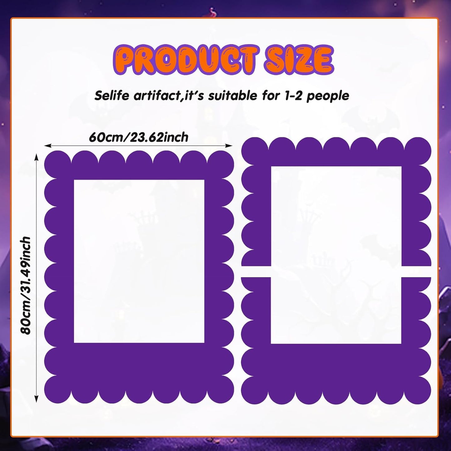 Beeveer 32 x 24 Inch Photo Booth Selfie Frame Prop Booth for Birthday Event Parties Large Blank DIY Cutout Props for Funny Decoration Christmas, Holiday Supplies