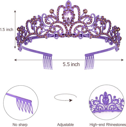 Happy Birthday Queen Tiara Crowns for Women, Red Sash, Party Favors Supplies Gift, 30th Decorations, Stuff Accessories