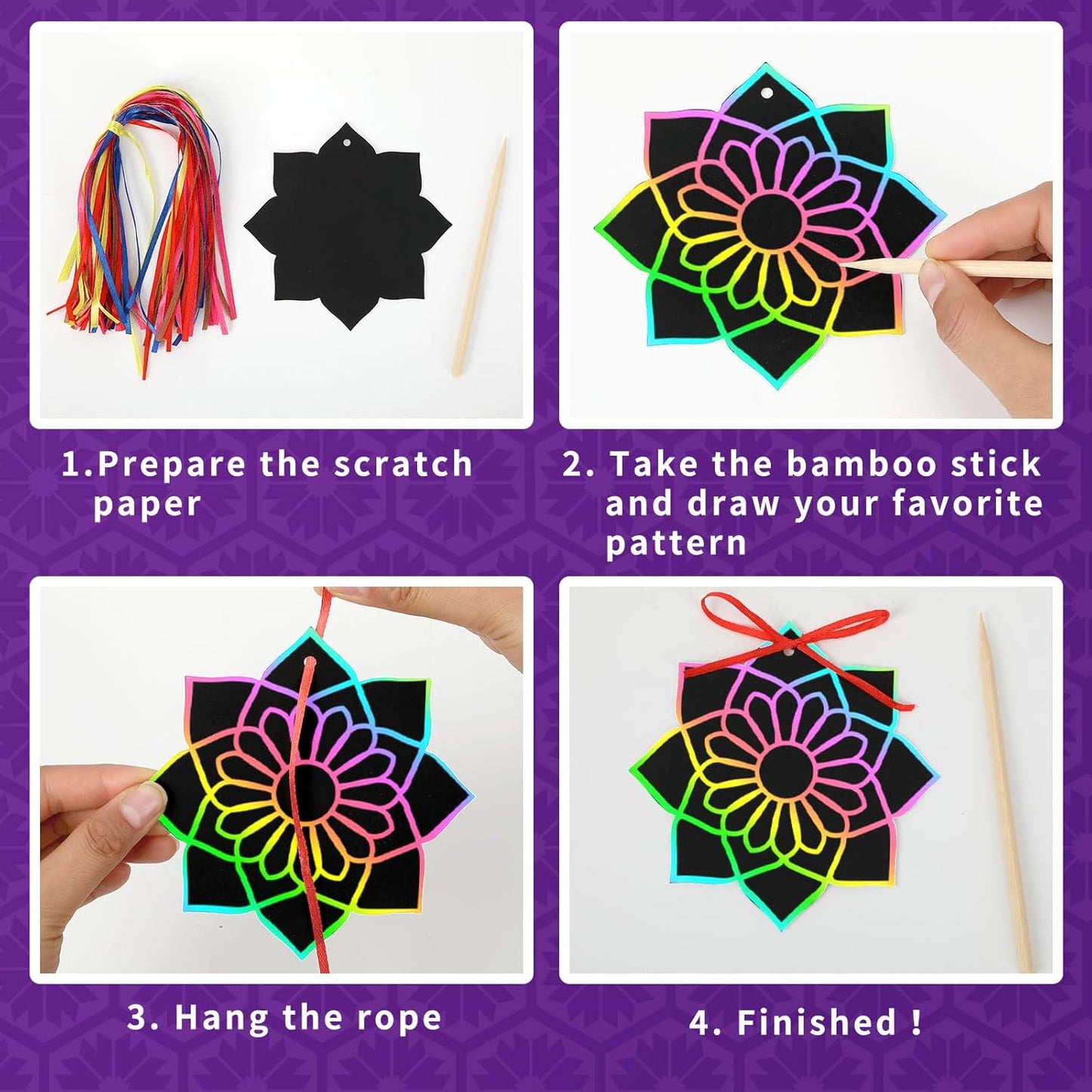 FEBSNOW Valentines Crafts for Kids, 48 PCS Heart Rainbow Magic Scratch Art Day Cards for Kids Classroom Scratch Paper Art for Valentines Day Gifts Party Favors witn Heart Stickers