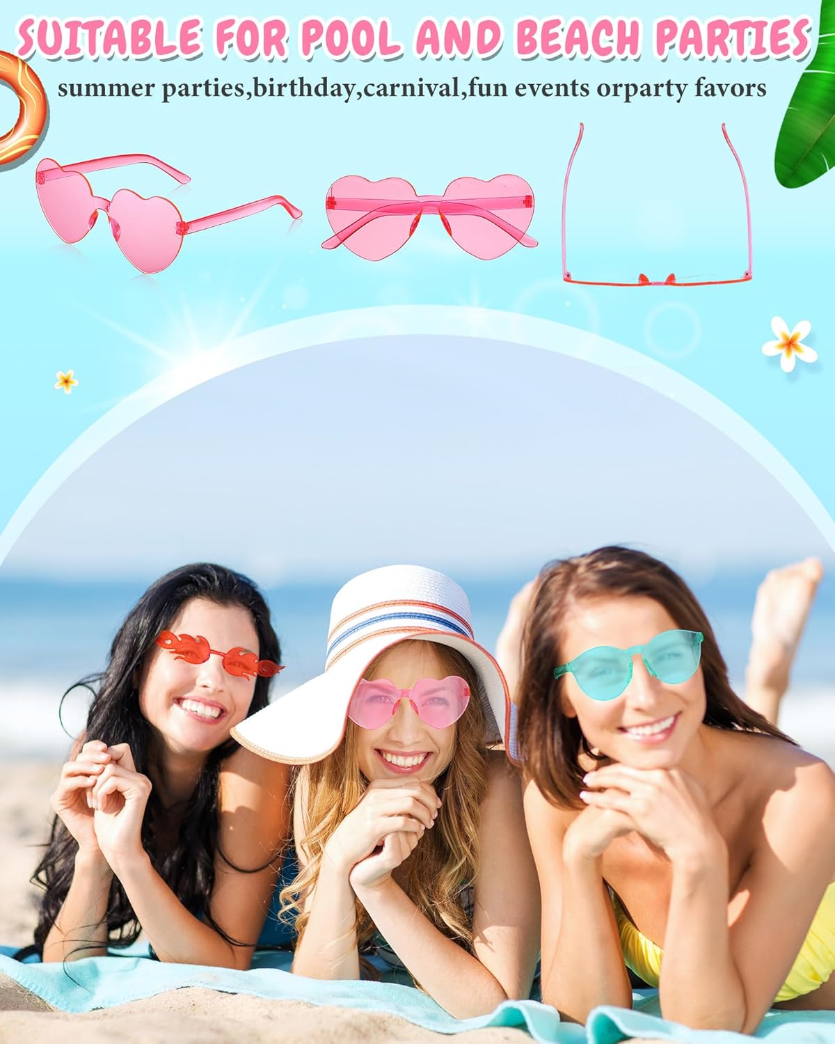 Kanayu 12 Pcs Mixed Style Rimless Sunglasses Retro Party Favors Eyewear for Bachelor Party Photoshoot Costume Accessories