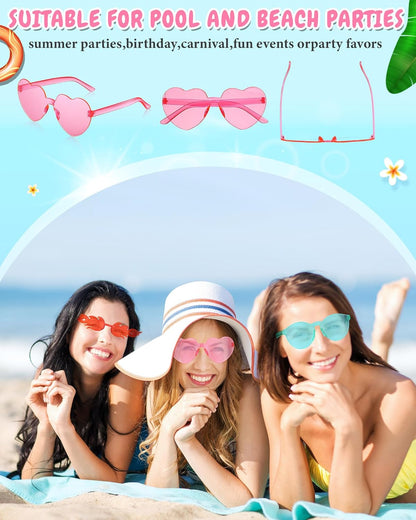 Kanayu 12 Pcs Mixed Style Rimless Sunglasses Retro Party Favors Eyewear for Bachelor Party Photoshoot Costume Accessories