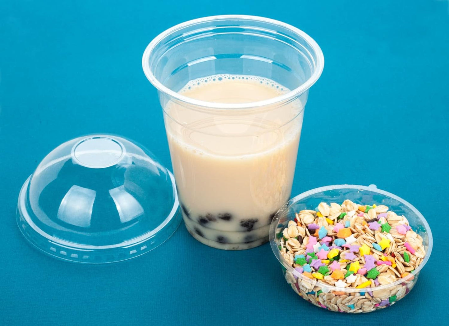 Golden Apple Cup series, 9oz Clear Plastic cups with Flat lids no hole 50sets