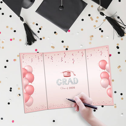 DYIRBIIY 18"X12" Graduation Signature Board - Class of 2026 - Grad Guest Book Alternative for College & High School Students, Congrats Graduate Gift, Party Favors & Decors(Blue) - A10