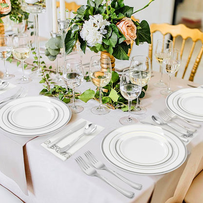 BESTVIP 60PCS Gold Plastic Silverware, Disposable Utensils, Heavy Duty Cutlery Set of 30 Forks, 15 Spoons, 15 Knives for Party, Christmas, Wedding, Catering and Daily Use