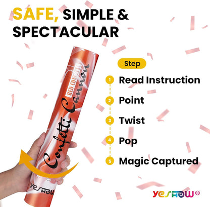 Confetti Cannon Party Poppers Gold,(6 pack) YESHOW Confetti Shooters Blaster for Birthday Graduation Wedding Christmas New Year’s Eve and Valentine's Day Any Celebrations
