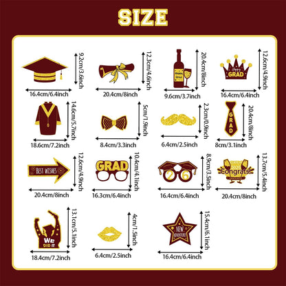 Graduation Decorations Class of 2026 Photo Booth Props - Blue and Gold 2026 Graduation Frame & Photo Props Congrats Grad Class of 2026 Decor for Graduation Party Supplies