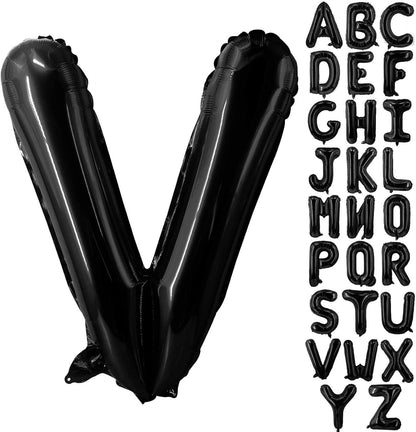 Lovoir 40 Inch Large Black Letter A Balloons Big Size Jumbo Mylar Foil Helium Balloon for Birthday Party Celebration Decorations Alphabet Black A