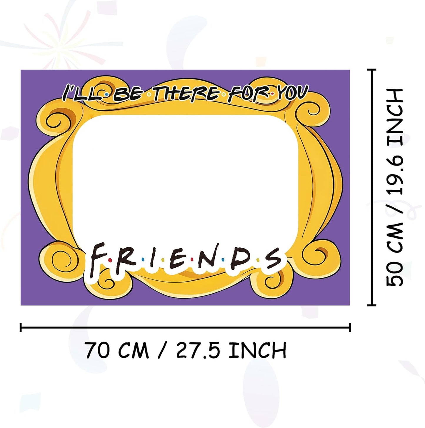 Friends Themed Photo Booth Props, 27.5 x 19.6 in Photo Booth Frame Friends Merchandise Party Decorations Supplies for Birthday, Graduation, Festivals, Anniversary, Wedding (Film Clapper Board Style)