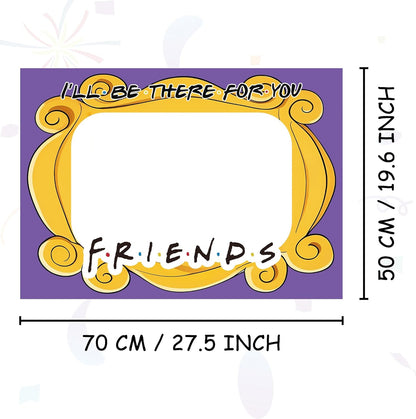 Friends Themed Photo Booth Props, 27.5 x 19.6 in Photo Booth Frame Friends Merchandise Party Decorations Supplies for Birthday, Graduation, Festivals, Anniversary, Wedding (Film Clapper Board Style)