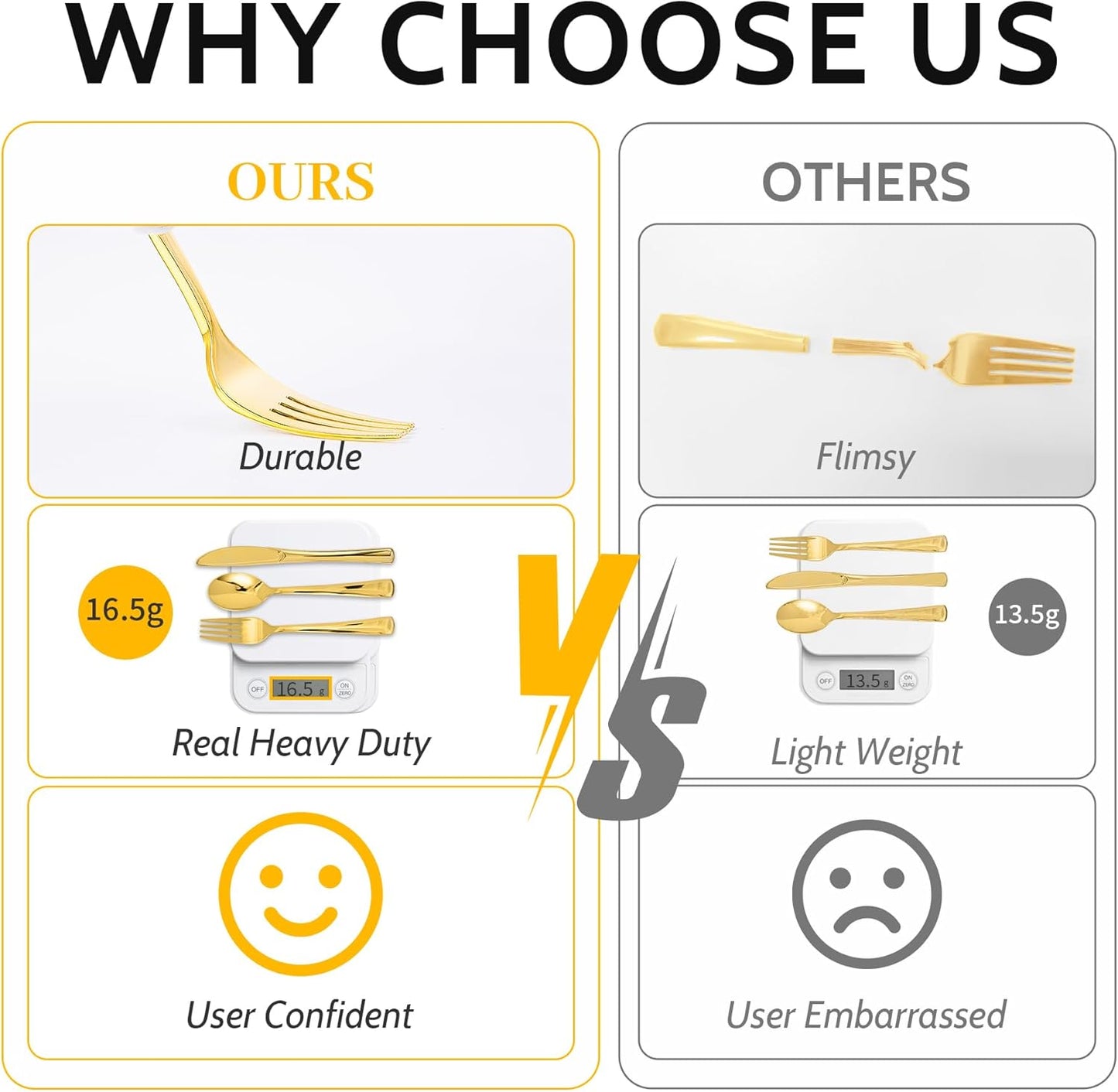N9R 60PCS Gold Plastic Silverware - Gold Plastic Cutlery Set Disposable Flatware Dinnerware -30 Forks, 15 Spoons, 15 Knives for Party, Thanksgiving, Christmas