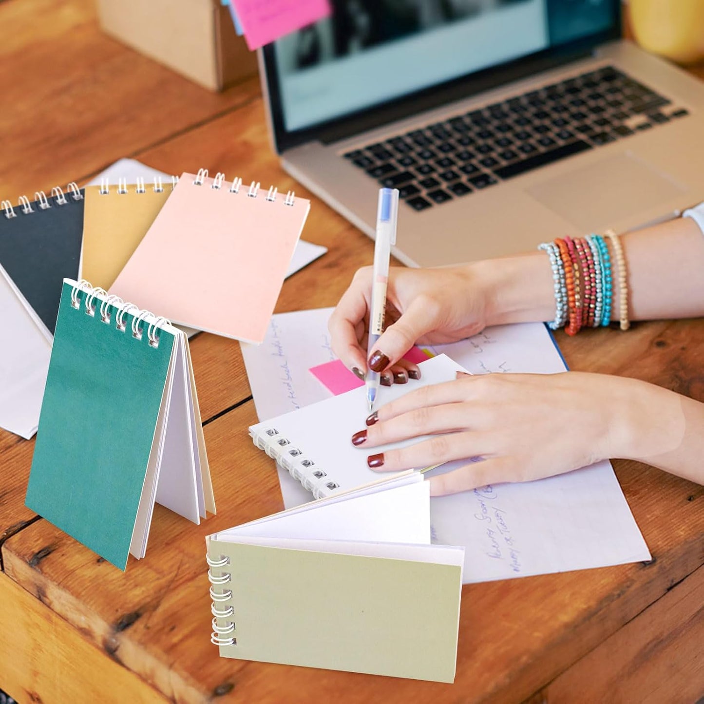 24 Pcs Mini Notebook Party Favor Small Pocket Notebook Colorful Shiny Cover Notebooks Small Spiral Notepad Memo Note Pads for Work Home Office School Classroom Supplies