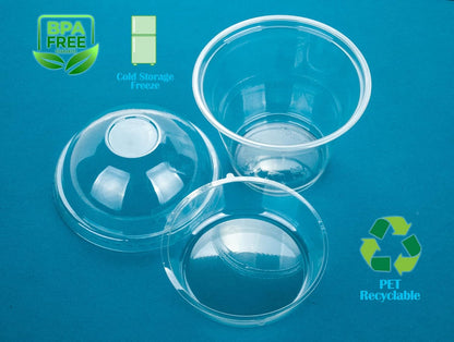 Golden Apple Cup series, 9oz Clear Plastic cups with Flat lids no hole 50sets