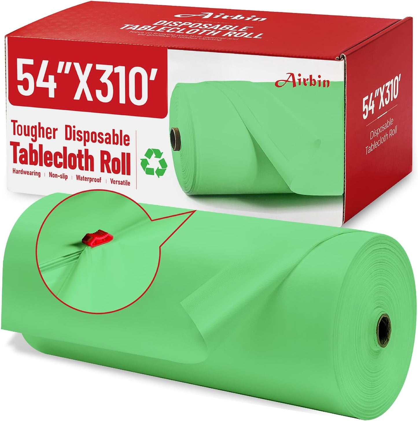 Plastic Table Cloth, 310 Ft X 54 in Disposable Tablecloth White Plastic Tablecloth with Any Cut Sliding Cutters Premium Table Cover Roll for Picnics, Parties, Birthdays, Weddings