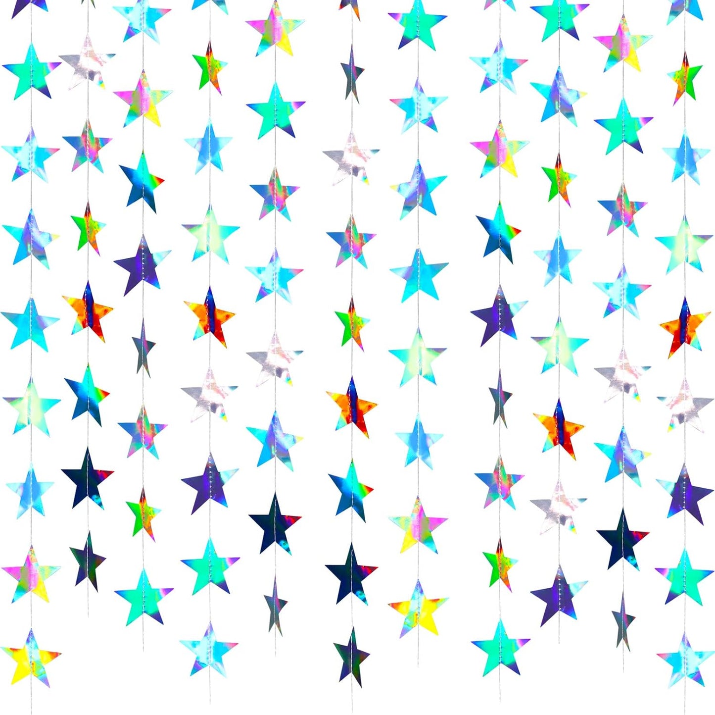 Patelai Glitter Star Garland Banner 2026 Graduation Decor 130 Feet Star Hanging Banner Twinkle Backdrop for Party Birthday Classroom Wedding Supplies(Gold)