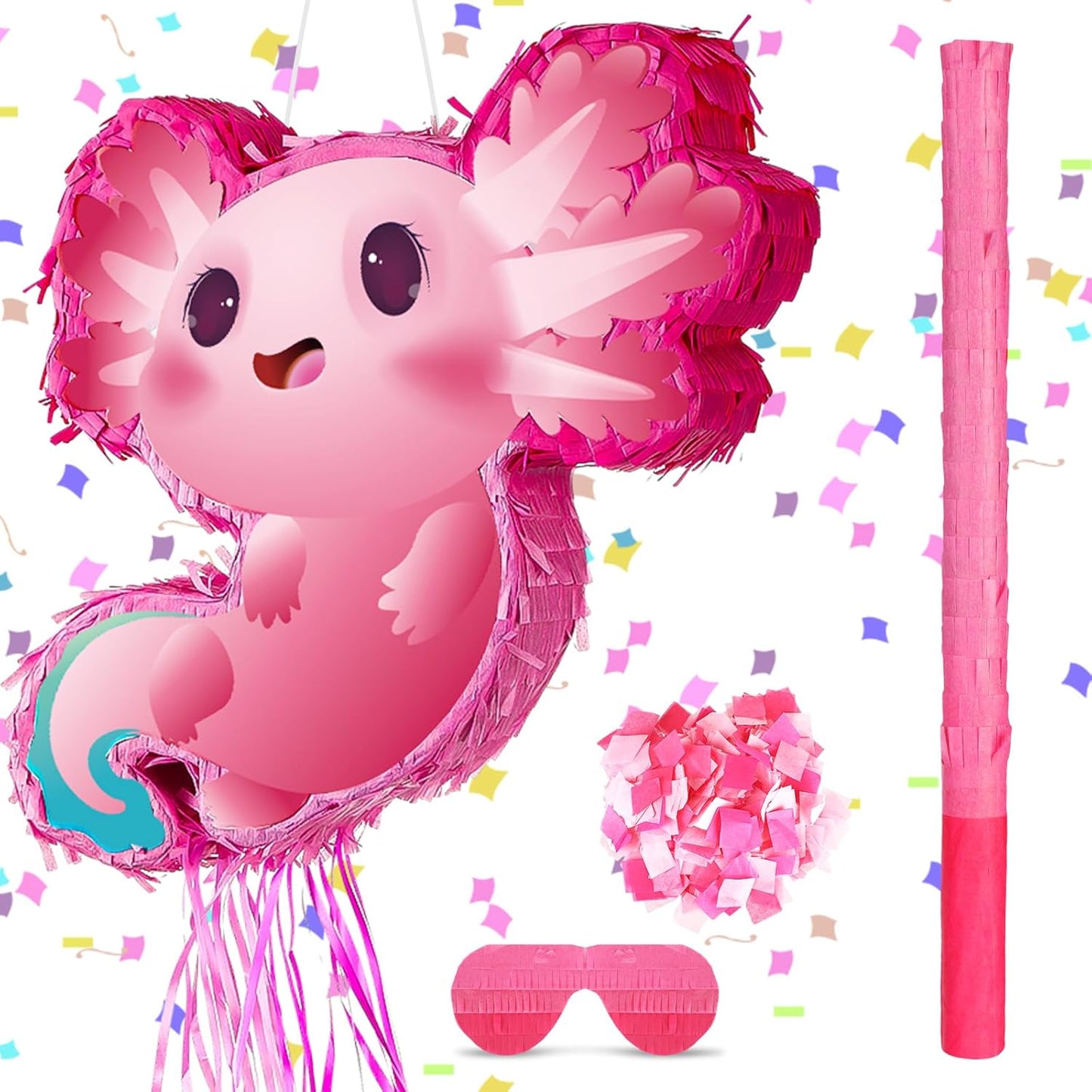 Seematn Capybara Piñata Bundle Capybara Birthday Party Supplies Animal Piñata Bundle with a Blindfold, Bat and Confetti for Birthday Baby Shower Party Decorations