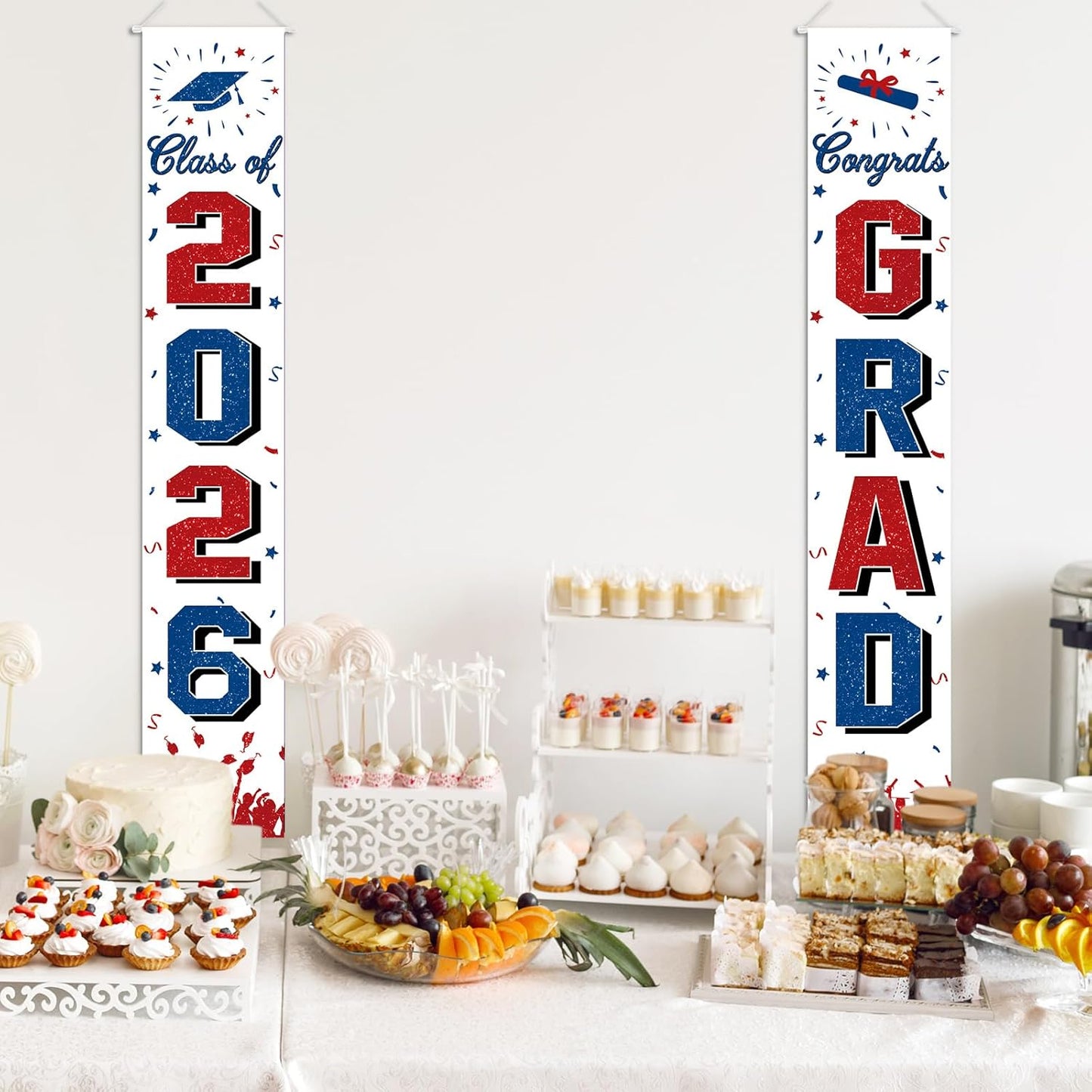 2026 Graduation Decorations, Graduation Banner Class of 2026, Hanging Congratulations/Congrats Grad Banner for Door and Porch, Party Decor - Black