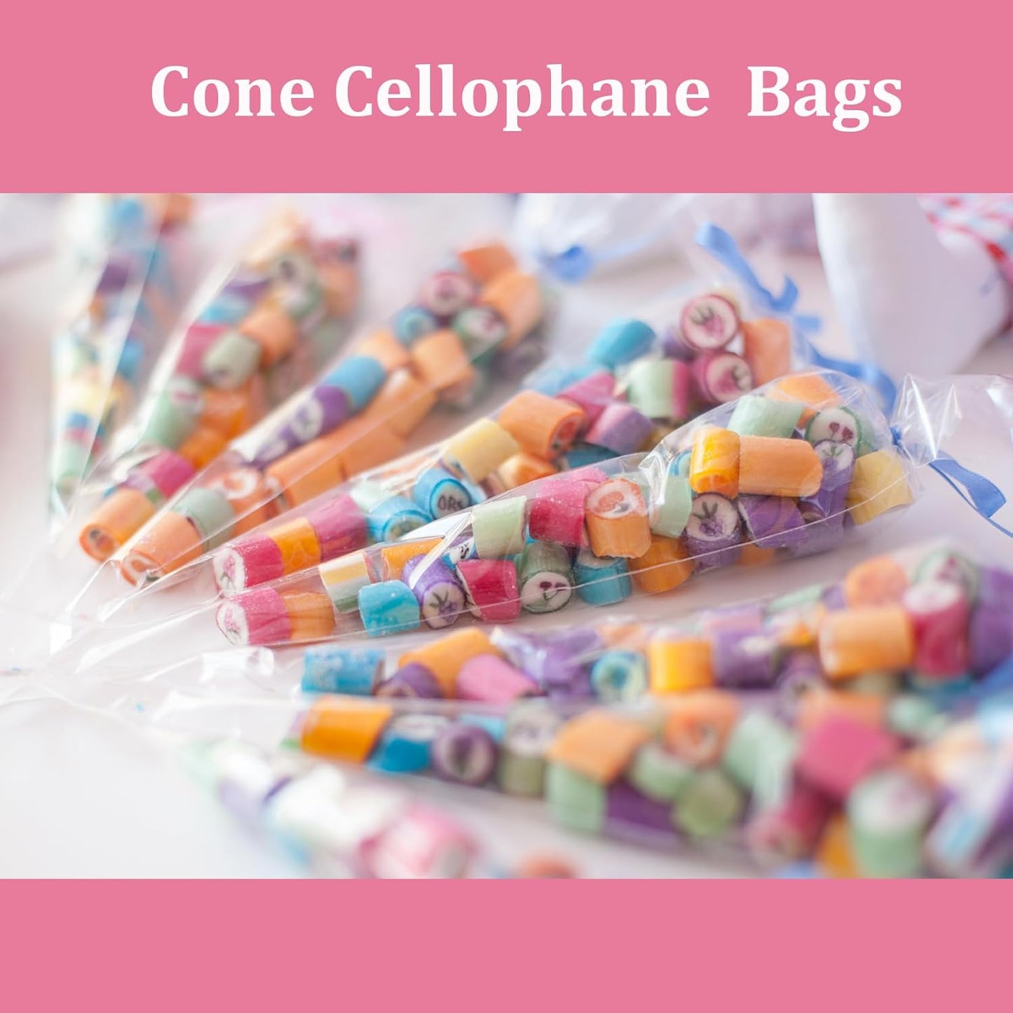 Cello Cellophane Treat Bags,5x7 Inches Clear Cellophane Bags 200 Pcs OPP Plastic Treat Bags with 200 Twist Ties for Gift Wrapping,Packaging Candies,Dessert,Bakery, Cookies, Chocolate,Party Favor
