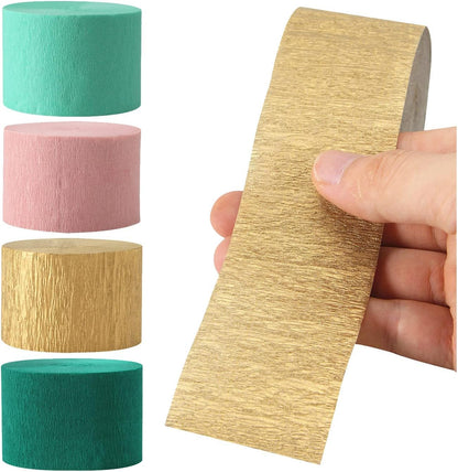 Navy-Blue White-Gold Crepe Paper Streamers - 9 Rolls Royal Blue Graduation 2025 Men Boy Birthday Party Decorations Streamer Wedding Bridal Shower Paper Garland Fathers Day Decor Panduola