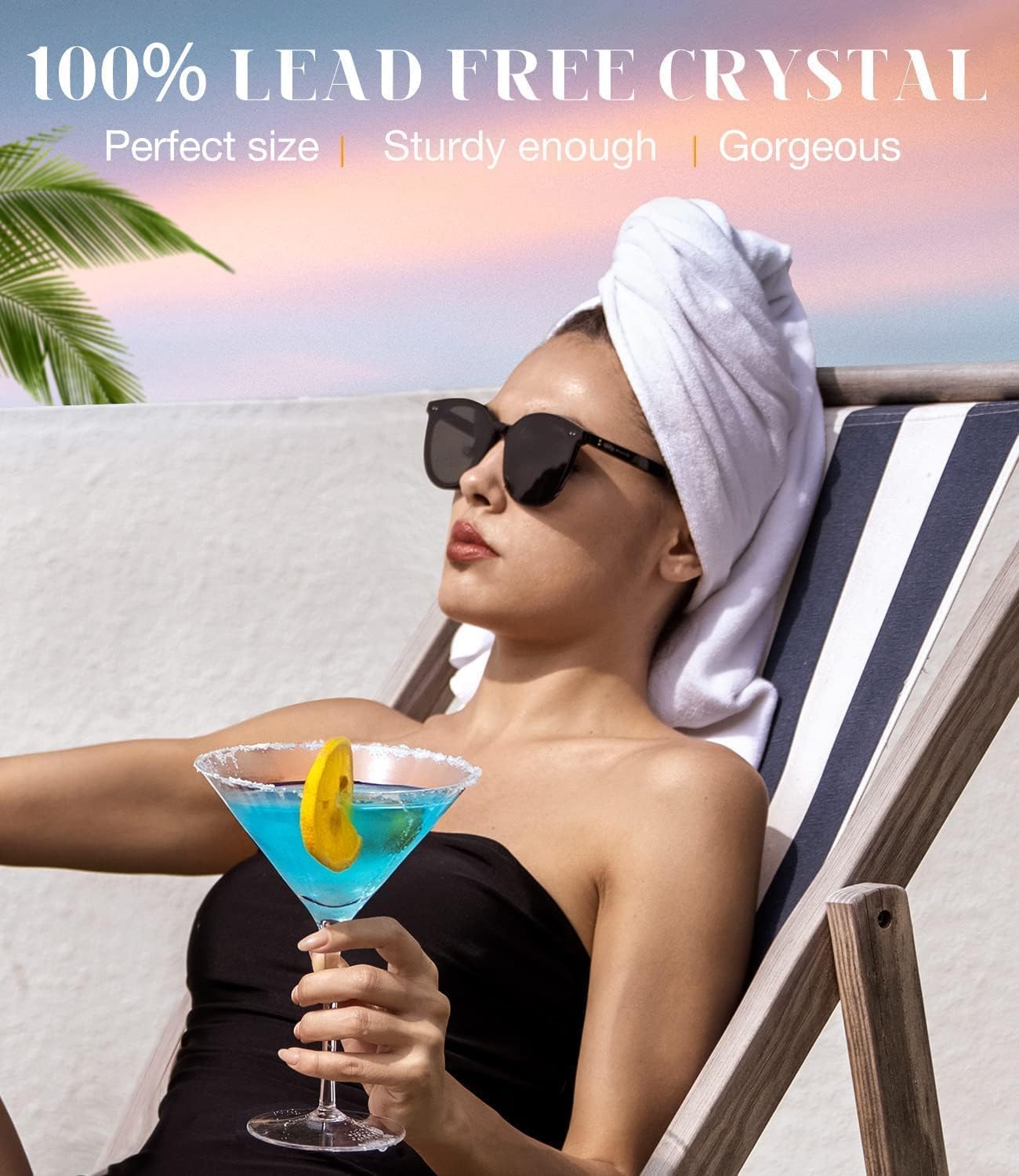 LUNA & MANTHA Martini Glasses, Martini Cocktail Glasses for Margarita, Manhattan, Cosmopolitan, Espresso, Home Bar, Evening Parties, Birthdays, Housewarming Gift,8oz-Stemless Set of 4