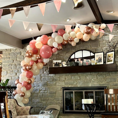 Sage Green and Dusty Pink Balloons, Retro Pink Muted Green White Gold Baby in Bloom Balloons for Girls Women Floral Fairy Wildflower Camping Birthday Woodland Baby Shower Garden Tea Party Decorations
