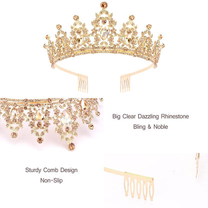CAVETEE Red Black Birthday Crown and Sash for Women Sash & Rhinestone Tiara Set Red and Black Party Decorations Birthday Queen Crowns Tiaras for Women