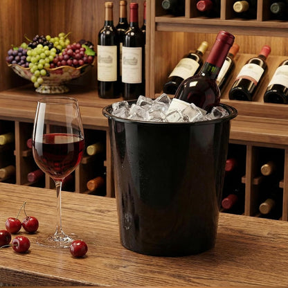 Layhit 48 Pcs Plastic Ice Buckets for Parties 3 Liters Wine Bucket Portable Ice Holder Disposable Wine Cooler for Party Wedding Party Beverages Champagne Soda and Beer(Black)