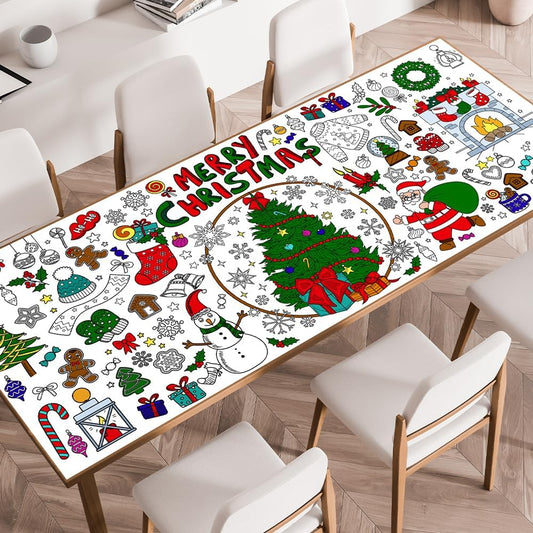 SPERINGEEN Summer Tablecloth Decorations, Coloring Games Kids Summer Activities Crafts Poster Pages Banner Table Cover Party Favors for Family or Classroom School Party Decor