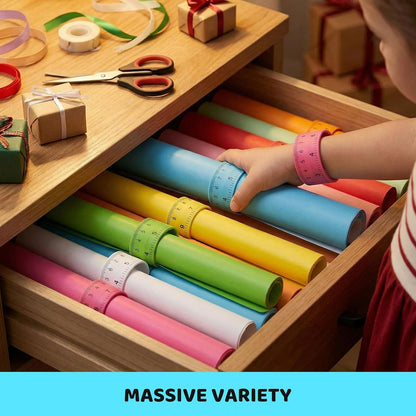 LovesTown 12PCS Ruler Slap Bracelets, Colorful Silicone Snap Bracelets Wristband with Scale for Kids Gifts Party Favors Treasure Box Toys Classroom Prizes, Goodie Bag Stuffers for School