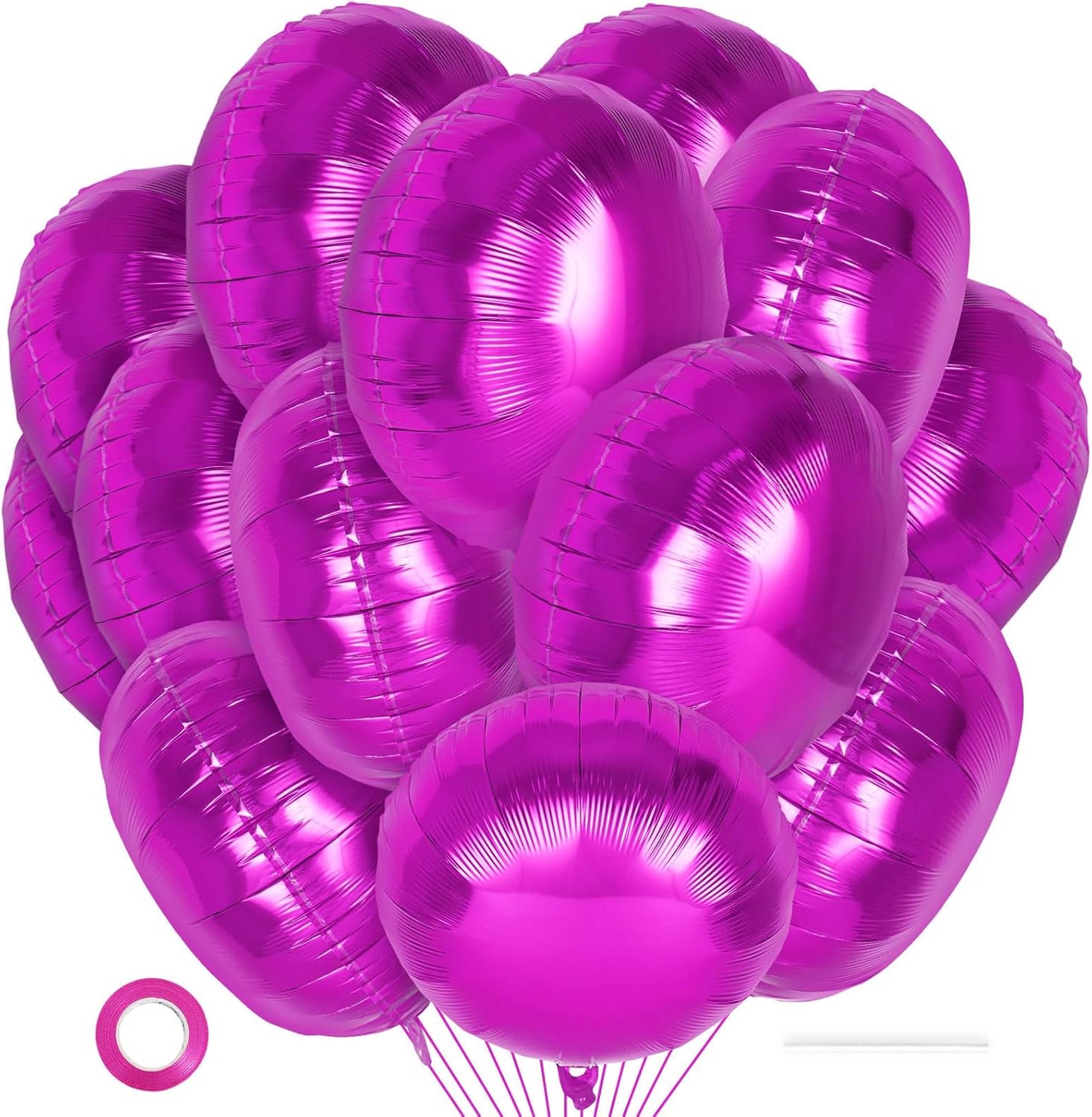 20 Pcs Black Round Shaped Balloons,18 Inch Round Foil Balloon,Giant Round Mylar Balloon Helium Balloons for Birthday Party Baby Shower Wedding Decorations (Black)