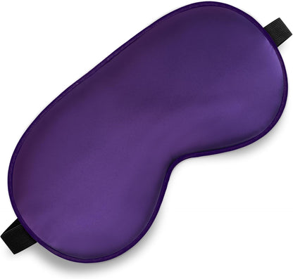 Silk Eye Mask with Adjustable Strap, Satin Blackout Sleeping Mask for Men&Women, Comfortable Blindfold Eyeshade for Night Sleep(Blue)