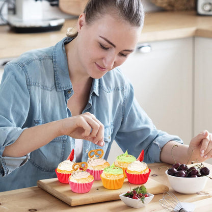 Caperci Standard White Cupcake Liners 500 Count, No Smell, Food Grade & Grease-Proof Baking Cups Paper
