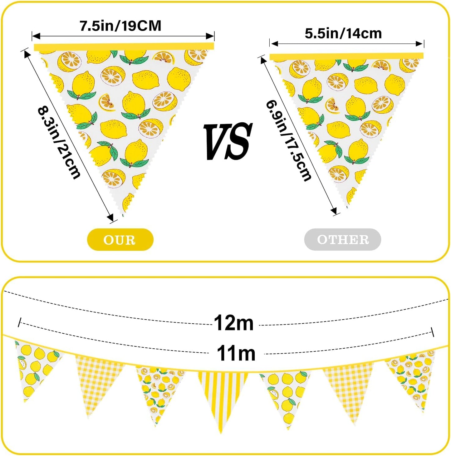 G2PLUS 39Ft Triangle Bunting Banner, 42Pcs Pink Floral Garland Pennant Banner, Reusable Cotton Triangle Flags Party Decoration for Birthday, Wedding, Garden Tea Party, Baby Shower, Room Decor