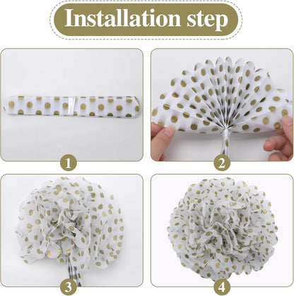 BestoFun 16 PCS Sage Green Party Decorations Tissue Paper Flowers Christmas Party Decors Hanging Pom Poms Decorations for Xmas New Year Winter Holiday Decorations