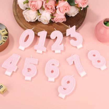Pink Number One Birthday Candles, Romantic Cake Glitter Pink Number 1st Candles Anniversary Cake First Topper Decoration Cute Birthday Party Supplies for Wedding Anniversary Celebration Supplies (1)