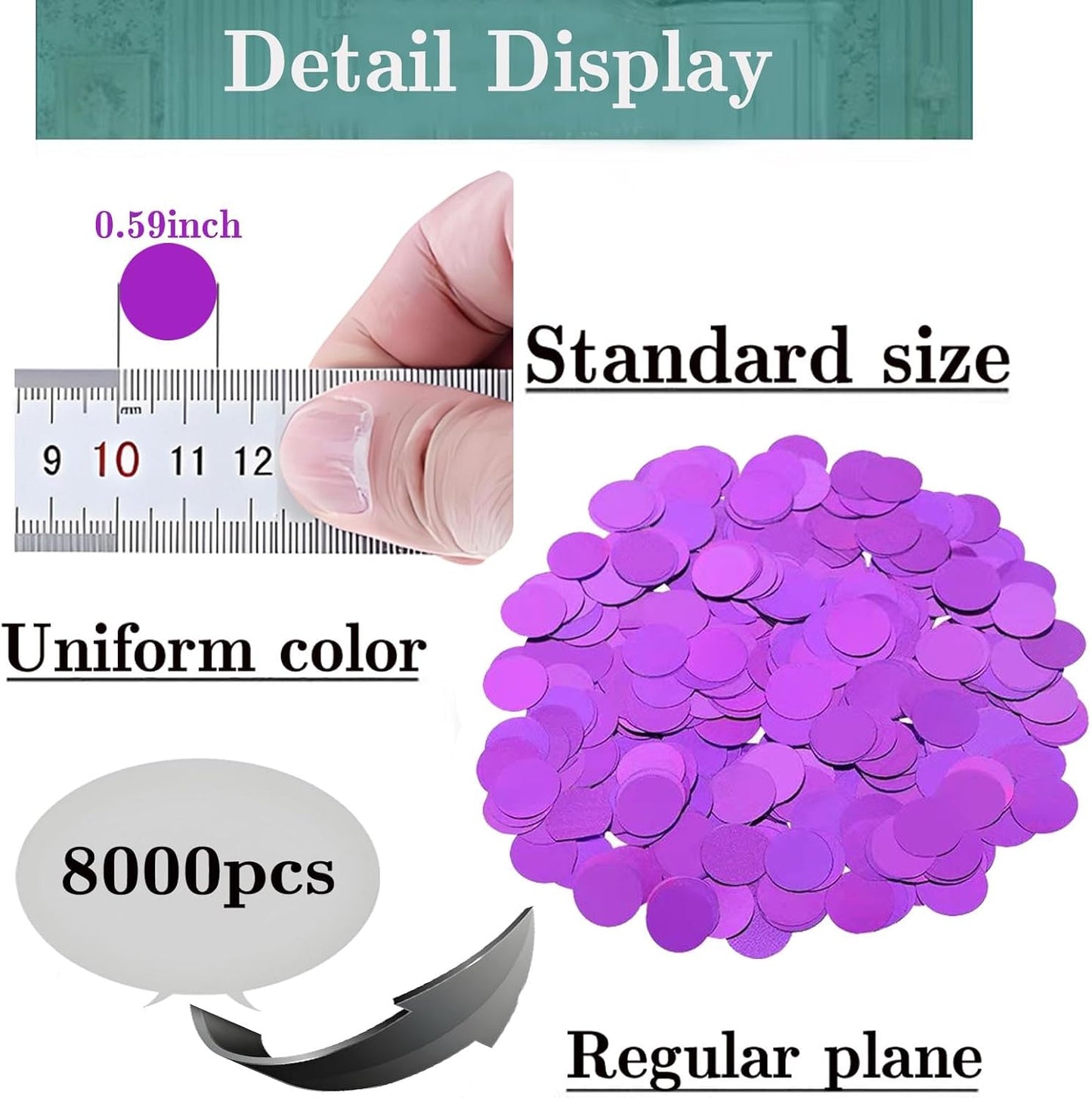 Blue Metallic Foil Confetti 8000 Pcs Shiny Round Table Confetti for Fill Balloon Wedding Graduation Party Decorations,60g of pack